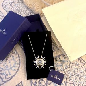 Swarovski item 5536731- Sunshine necklace silver tone blue crystal drop chain